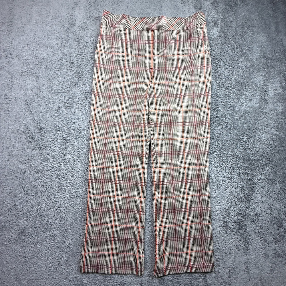 Spanx The Perfect Pant Kick Flare Jacquard Glen Plaid Pull On Womens XL